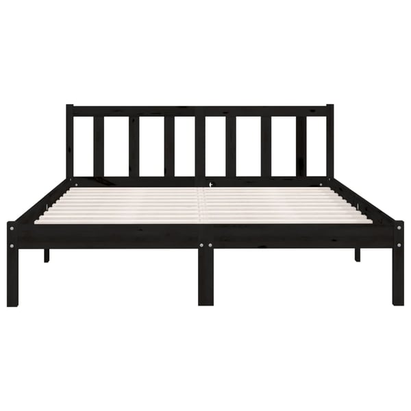 vidaXL Bed Frame Black Solid Pinewood 140x200 cm vidaXL Bed Frame Black Solid Pinewood 140x200 cm