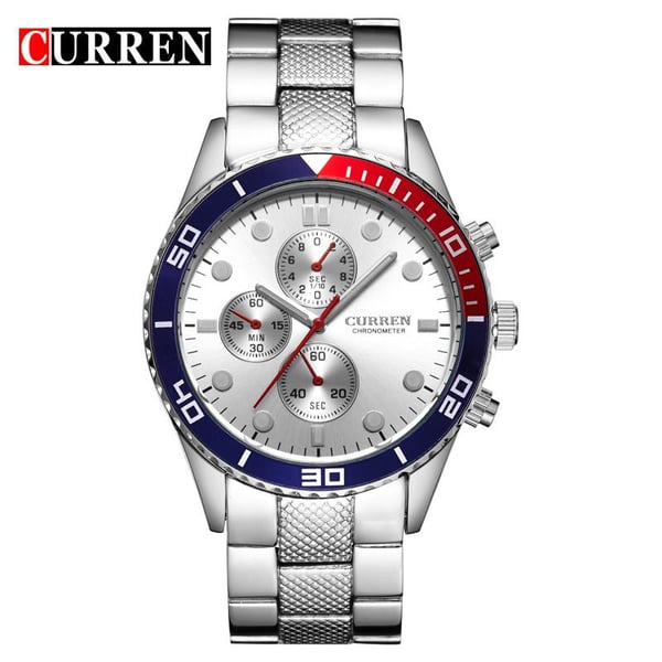 Curren CRN8028-SLVR/WHT-Fashion flavor between delicacy and grace Curren CRN8028-SLVR/WHT-Fashion flavor between delicacy and grace