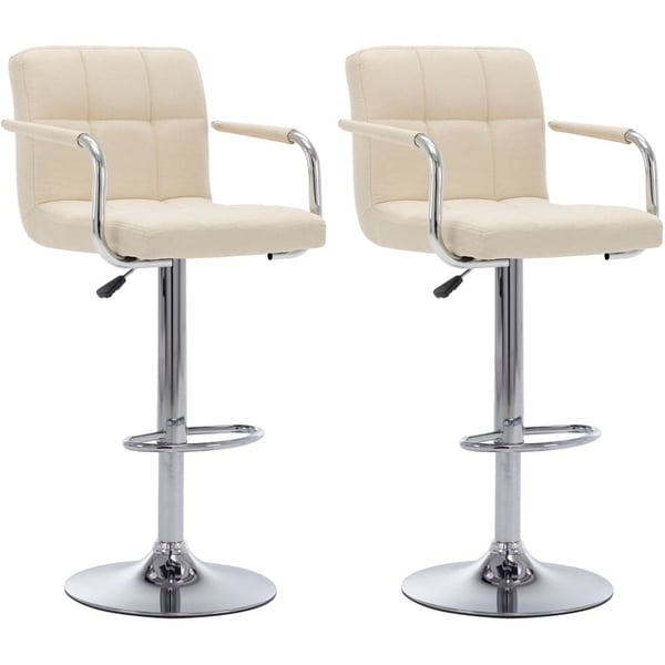 Vidaxl Bar Stools 2 Pcs Cream Fabric Vidaxl Bar Stools 2 Pcs Cream Fabric