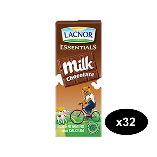 Lacnor Essentials Chocolate Flavor Milk 180ml Pack Of 32