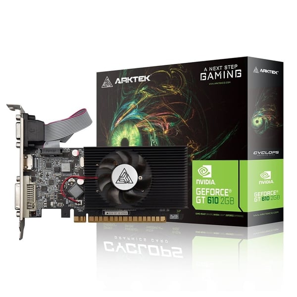 Arktek Nvidia GT610 2GB DDR3 64-bit Low Profile PCI-E Video Card HDMI DVI VGA