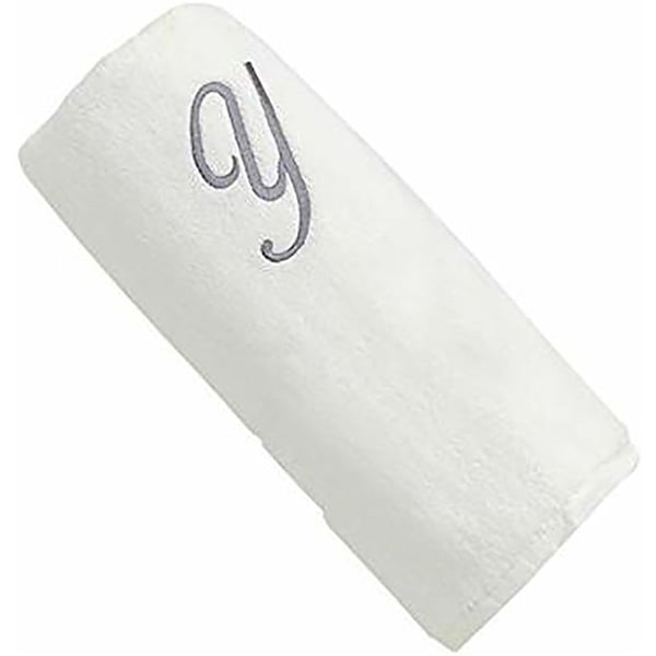 Personalized For You Cotton White Y Embroidery Bath Towel 70*140 cm