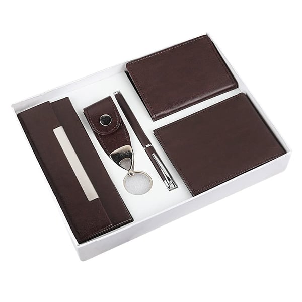 Buy Genuine Leather 6 Piece Gift Set For Men Wallet, Key Ring With