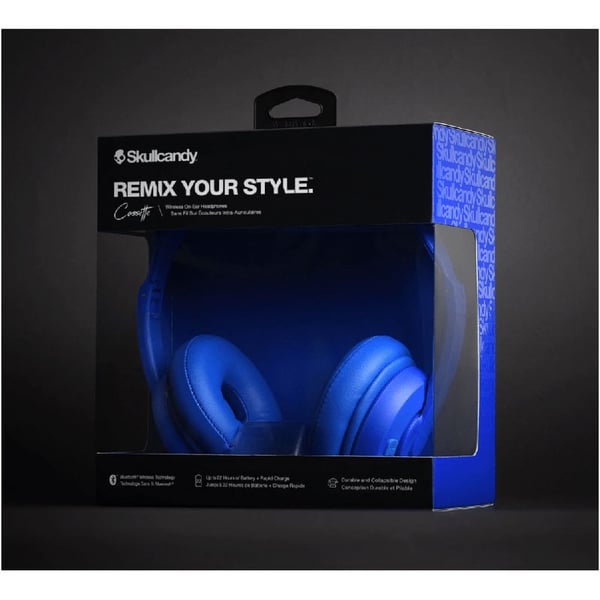 Skullcandy S5CSW-M712 Cassette Wireless On Ear Headphones Cobalt Blue Skullcandy S5CSW-M712 Cassette Wireless On Ear Headphones Cobalt Blue
