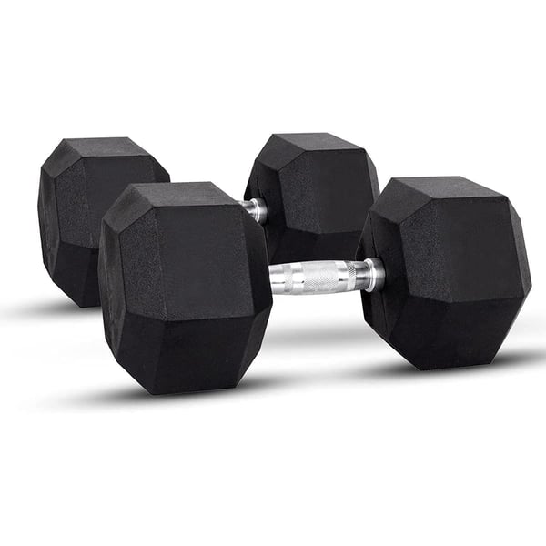Sparnod Fitness Hex Dumbbells 2.5KG Each X 2 Rubber Coated Non-slip Handle For Or Muscle Toning And Full Body Workout