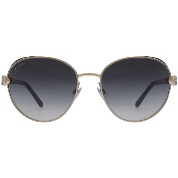 Buy Bvlgari BV6087B-20238G-57 Round Metal Black/Gold Women Sunglasses ...