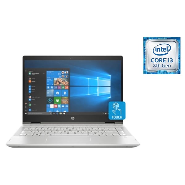 HP Pavilion x360 14-CD0000NE Convertible Touch Laptop - Core i3 2.2GHz 4GB 1TB+16GB Shared 14inch FHD Silver