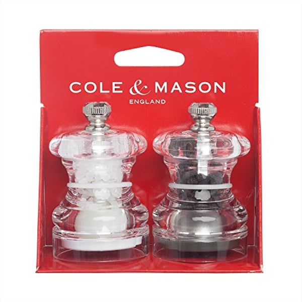 Cole & Mason Grinder Button Mini Salt And Pepper Mill Set, 2.5 Cole & Mason Grinder Button Mini Salt And Pepper Mill Set, 2.5