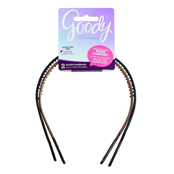 GOODY Ouchless Flex Thin Pressure-Free Headband, 2 Count GOODY Ouchless Flex Thin Pressure-Free Headband, 2 Count