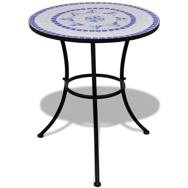vidaXL Bistro Table Blue and White 60 cm Mosaic vidaXL Bistro Table Blue and White 60 cm Mosaic