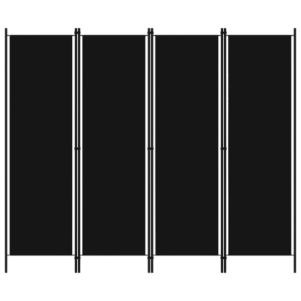 Vidaxl 4-panel Room Divider Black 200x180 Cm