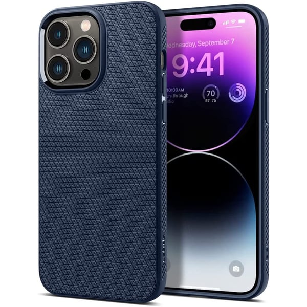 Spigen Liquid Air designed for iPhone 14 Pro case cover - Navy Blue