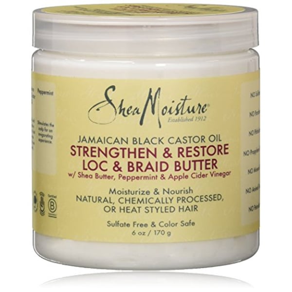 Shea Moisture Jamaican Black Castor Oil Loc & Braid Butter, 6 Ounce Shea Moisture Jamaican Black Castor Oil Loc & Braid Butter, 6 Ounce