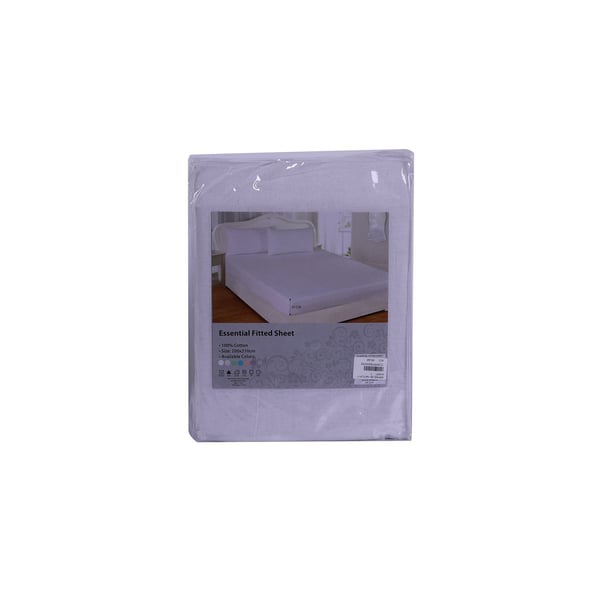 Essential Fitted Sheet 144TC 200x210x30cm White Essential Fitted Sheet 144TC 200x210x30cm White