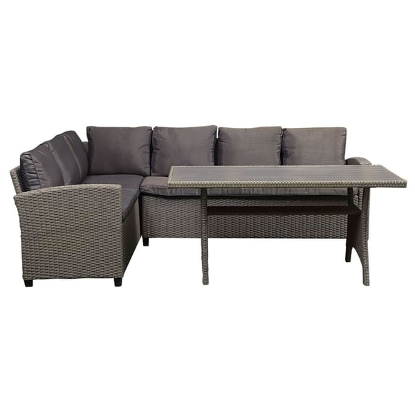 Pan Emirates Chilwa Garden Corner Sofa Set With Table Grey