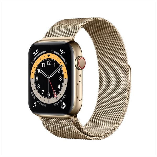 Apple Watch Series 6 GPS+Cellular 44mm Gold Stainless Steel Case with Gold Milanese Loop