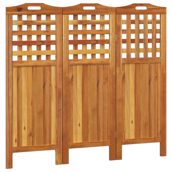 vidaXL 3-Panel Room Divider 121.5x2x115 cm Solid Wood Acacia