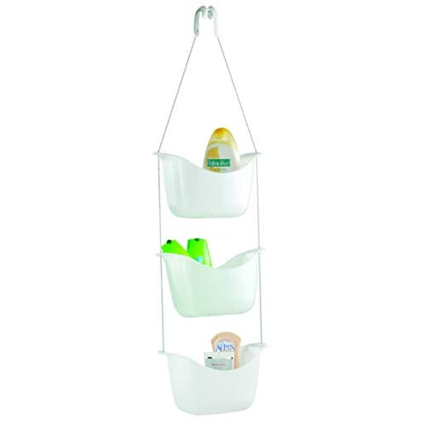 Umbra 022360-670 Bask, White Hanging Shower Caddy, Bathroom Storage And Organizer For Shampoo, Conditioner, Bath Supplies And Accessories, 11-1/4