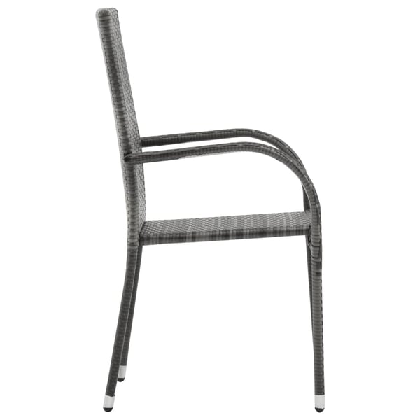 Vidaxl Stackable Outdoor Chairs 4 Pcs Grey Poly Rattan