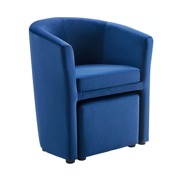 Buy Asghar Furniture Huggy Velvet Armchair and Ottoman Online in UAE