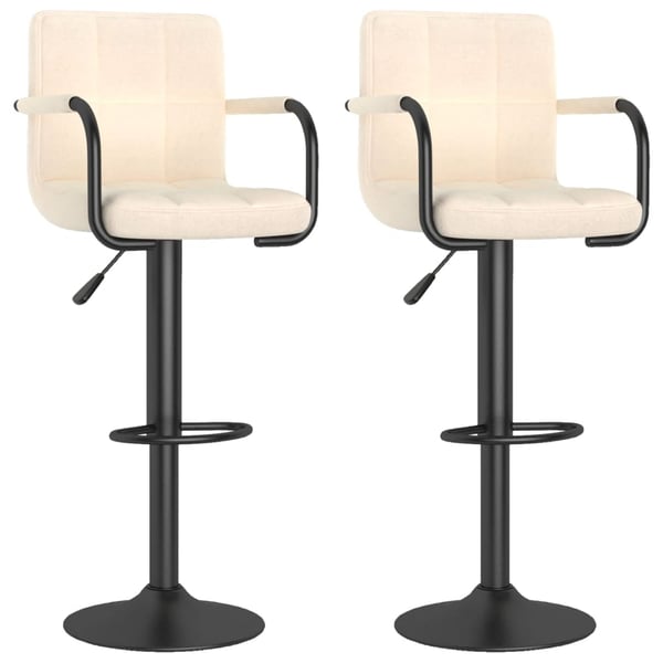 Vidaxl Bar Stools 2 Pcs Cream Fabric