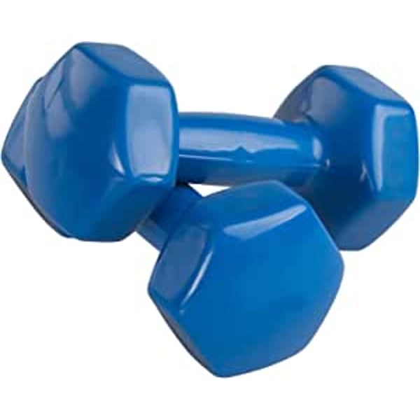 ULTIMAX - Deluxe Vinyl Dumbbell Hand Weight Set, Non-Slip, Hexagon Shape Neoprene Dipping Dumbbells Set, Assorted Colors for home gym - 4KG x 2