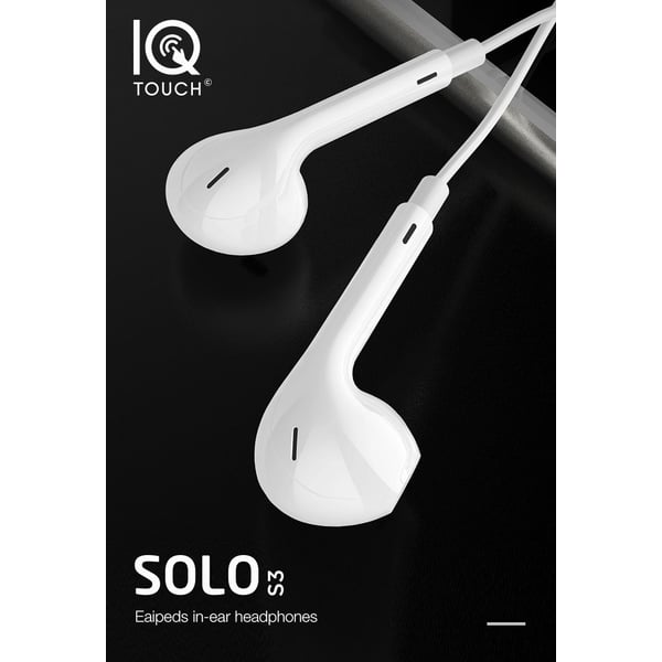 IQ Touch Wired Stereo Earphone With 3.5Mm Jack White - Solo-S3