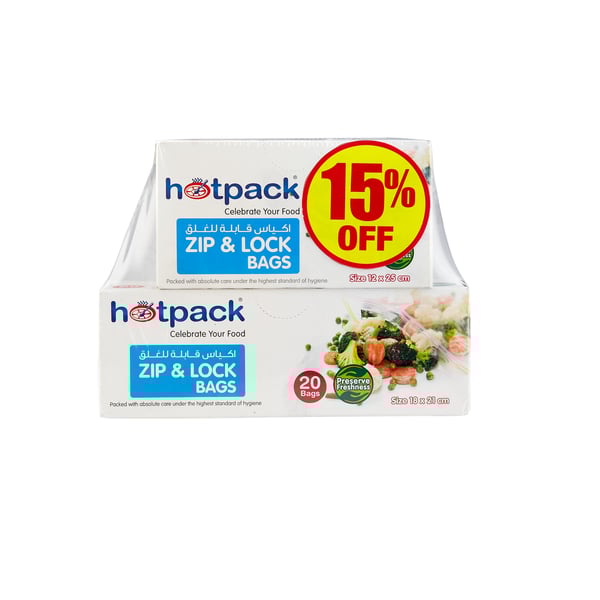 Buy Hotpack Zipper Lock Bag 1821 20 1225 Combo Pack 15 Offer