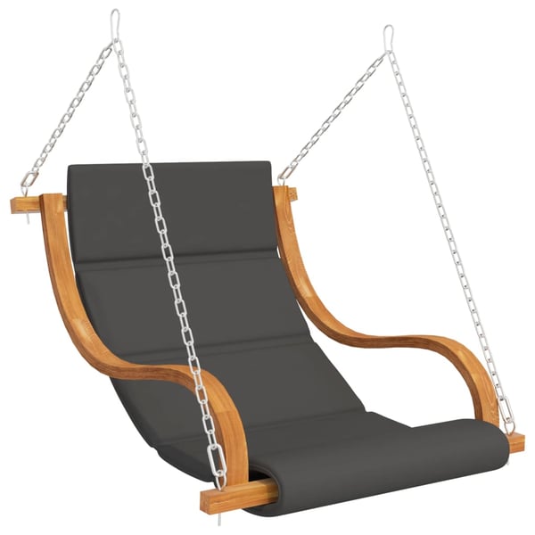 Vidaxl Swing Chair With Cushion Solid Bent Wood With Teak Finish