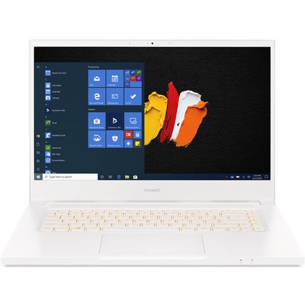 Acer ConceptD 3 Pro CN314-72P-760X NX.C5VEM.002 Laptop - Core i7 2.60GHz 16GB 1TB 4GB Win10Pro FHD 14inch White English/Arabic Keyboard