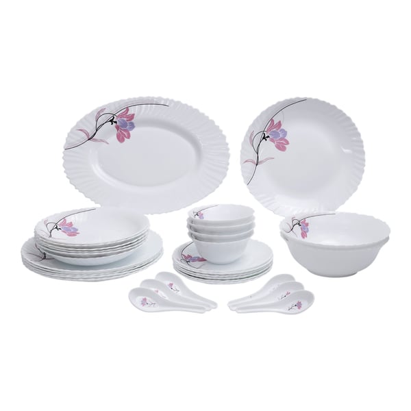 Royalford 34-piece Dinnerware Set White/brown