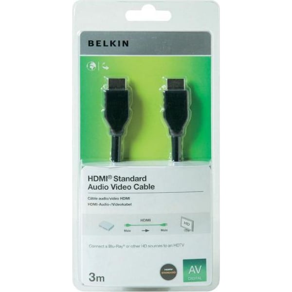 Buy Belkin F3Y017CP3MBLK HDMI Digital Video Cable 3m F3Y017CP3MBLK HDMI Digital Video Cable 3m Online in UAE Sharaf DG