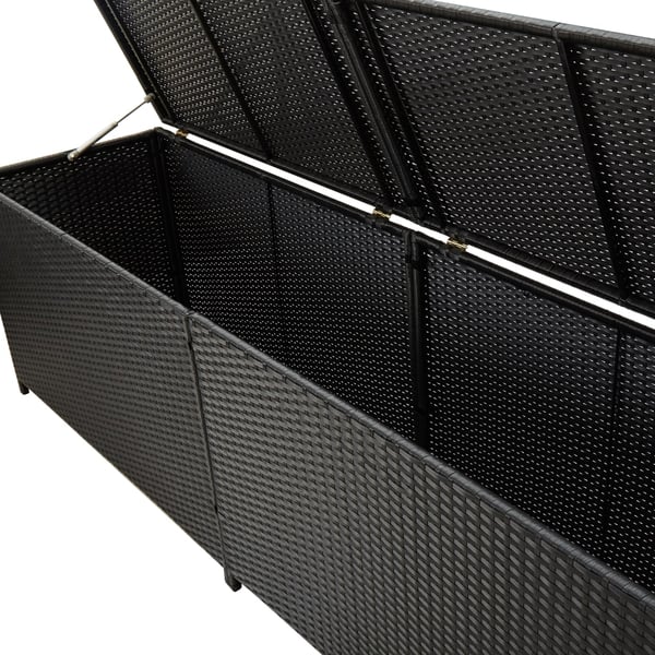 Vidaxl Garden Storage Box Poly Rattan 200x50x60 Cm Black Vidaxl Garden Storage Box Poly Rattan 200x50x60 Cm Black