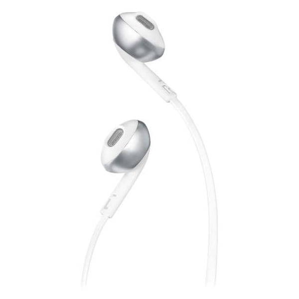 JBL T205 Wired Earbud Headphone White Chrome