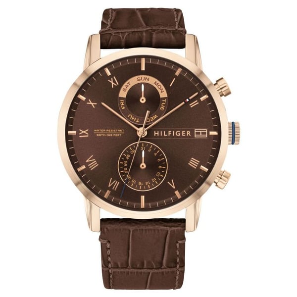 Tommy Hilfiger Kane Brown Leather Men Watch 1710400