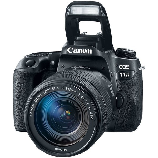 canon eos 77d dslr camera black with efs 18 135mm is usm lens