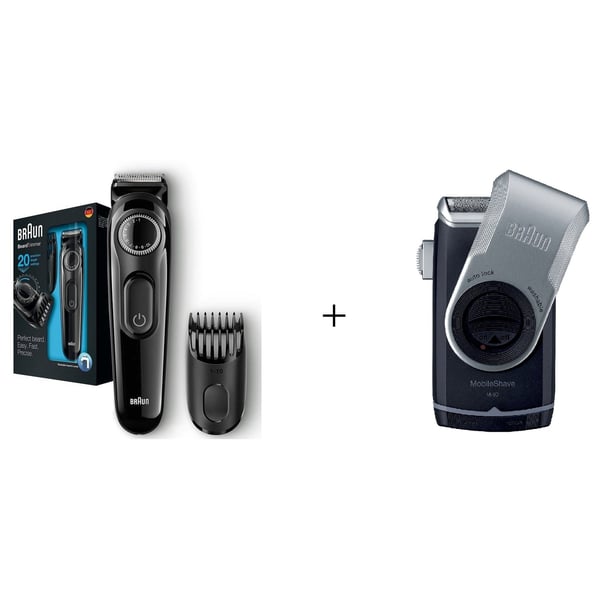 Braun BT3020 Beard Trimmer + Mobile Shave M90 Men Shaver