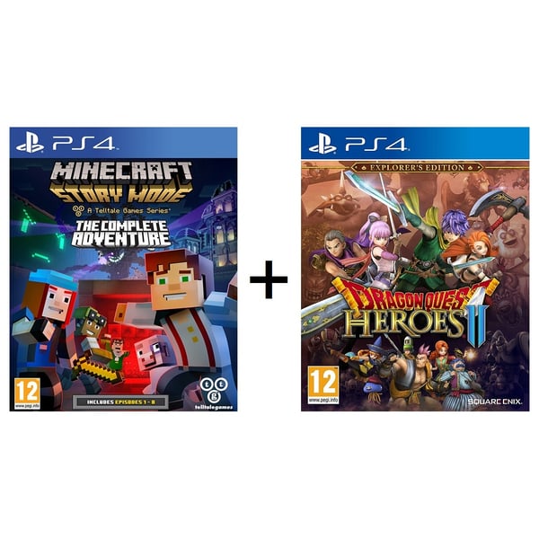PS4 Minecraft Story Mode A Telltale Game Series The Complete Adventure Game + PS4 Dragon Quest Heroes II Explorer Edition Game
