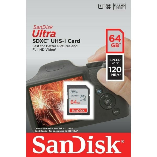 Sandisk Ultra SDXC Memory Card 64GB Grey SDSDUN4064GGN6IN