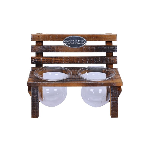 اشترِ Pan Emirates Jaicah Bench with 2pcs Glass Pot 24.5x13x20cm Brown