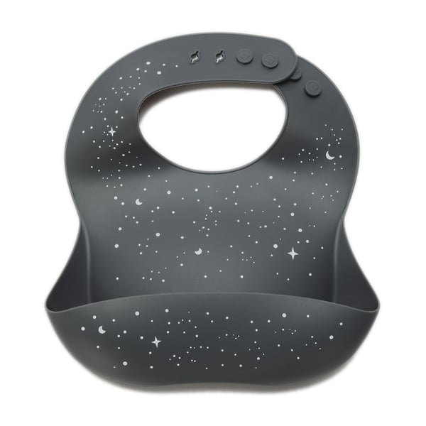 Milk It Baby Printed Bib Galaxy Grey, MI-SBGG009 100% Food Grade Silicone Bib