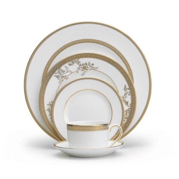 Vera Wang Wedgwood Vera Lace Gold 5-Piece Dinnerware Place Setting Vera Wang Wedgwood Vera Lace Gold 5-Piece Dinnerware Place Setting