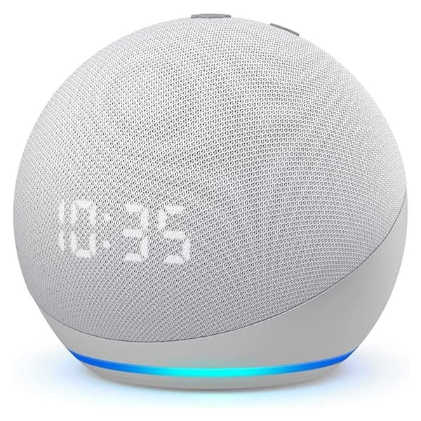 Amazon Echo Dot 4th Gen Smart Speaker with Clock and Alexa 1.6inch Glacier White