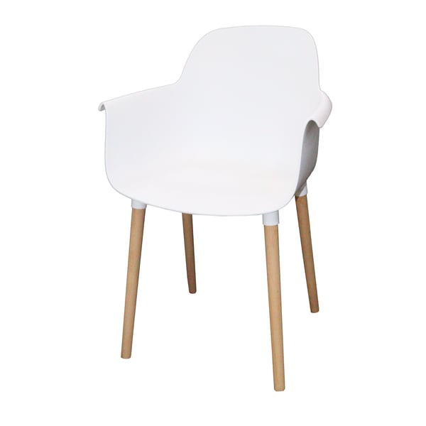 Jilphar Fiber Plastic Chair with Wooden Color Metal Legs JP1267B White Jilphar Fiber Plastic Chair with Wooden Color Metal Legs JP1267B White