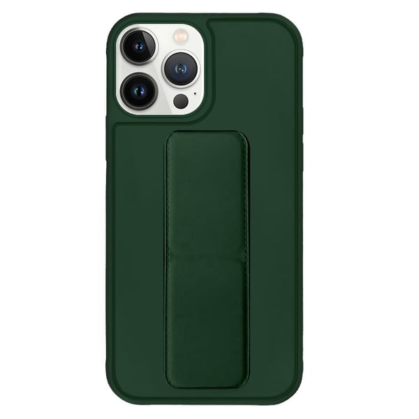 Margoun case for iPhone 14 Pro Max with Hand Grip Foldable Magnetic Kickstand Wrist Strap Finger Grip Cover 6.7 inch Dark Green