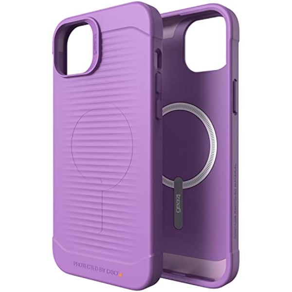 Gear4 Havana Snap designed for iPhone 14 Plus case cover compatible with MagSafe with D3O Impact Protection upto 10 Feet / 3 Meter- Purple