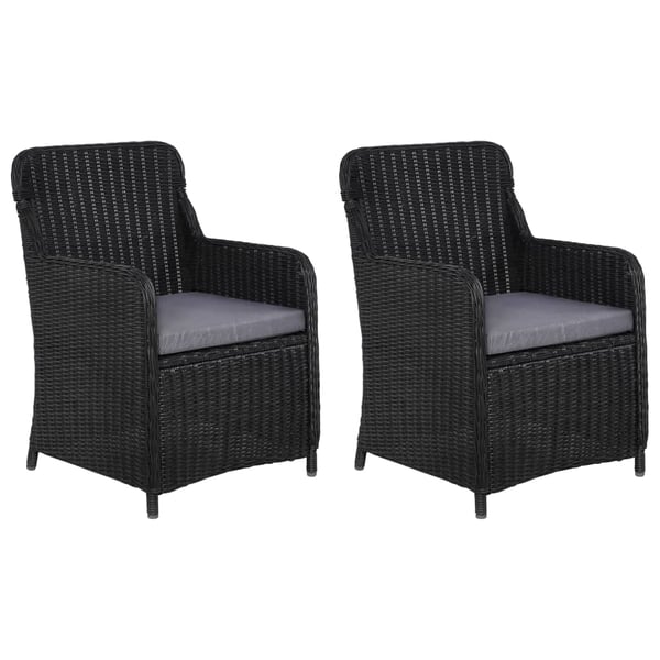 Outdoor black outlet wicker chairs