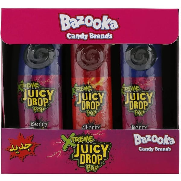 Bazooka Cherry Flavour Hard and Liquid Candy 26g (Pack of 12pcs)