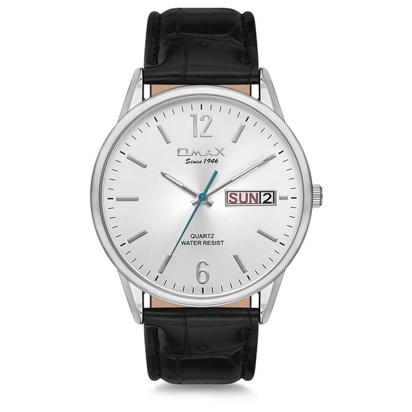 Omax Classic Series Black Leather Analog Watch For Men JD01P62B Omax Classic Series Black Leather Analog Watch For Men JD01P62B