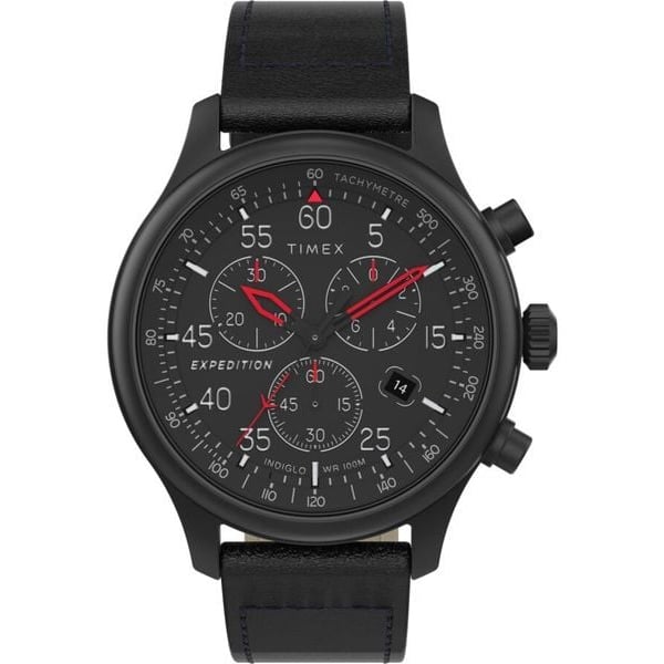 TIMEX Expedition Black Leather Analog Men Watch TW2T73000